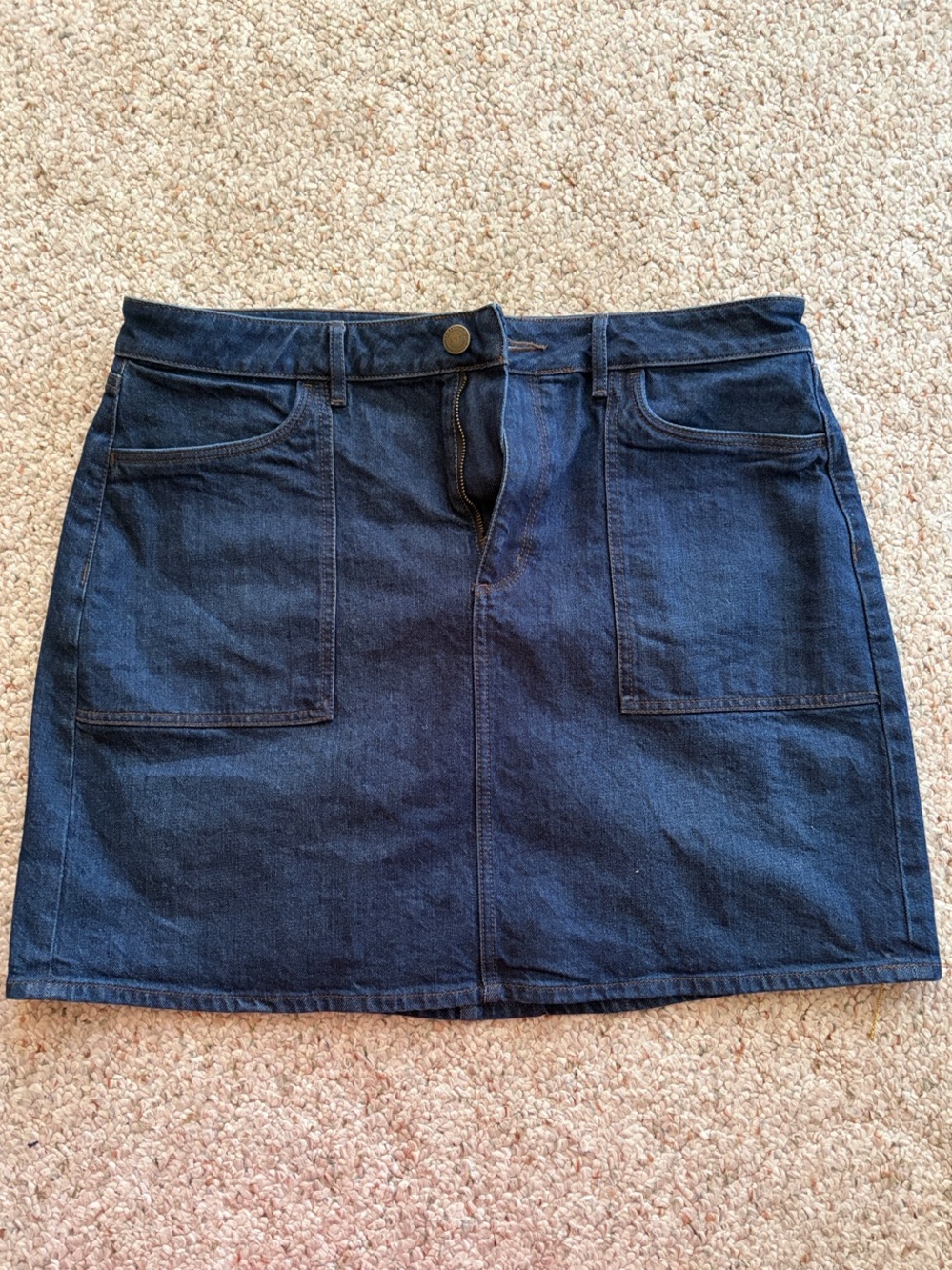 LOFT Navy Denim Pocket Mini Skirt